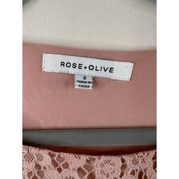 Rose + Olive Women's Pink Lace Blouse Size Small - Picture 2 of 4